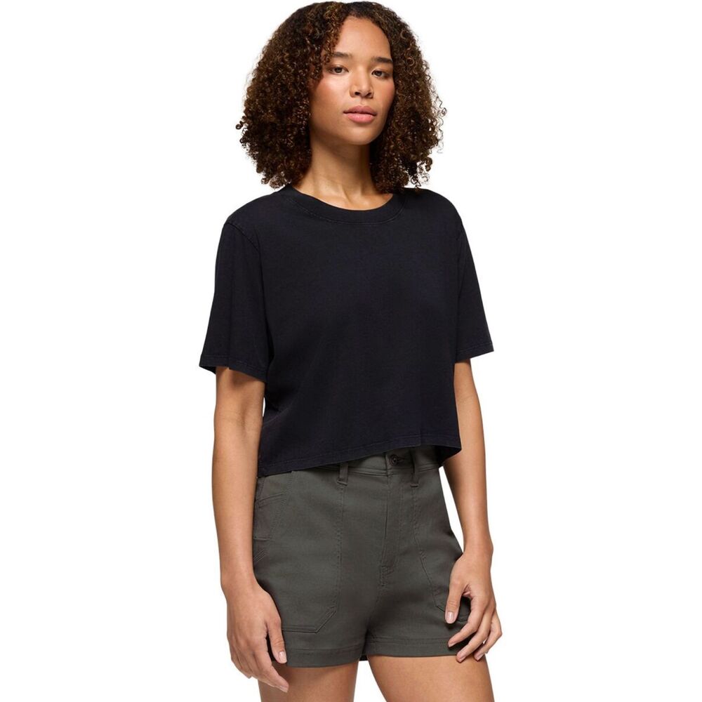prAna Everyday Crop T-Shirt in Black NWOT